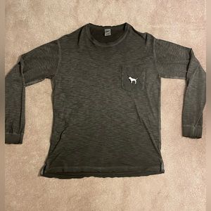 PINK-Victoria’s Secret distressed long sleeve tee